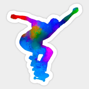 Watercolor Skateboarder Sticker